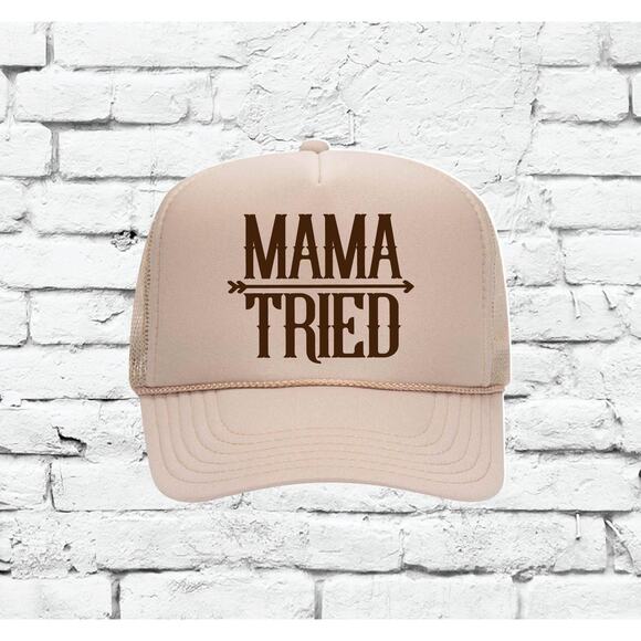 Mama Tried Trucker Hat Cowboy Southern Baseball Cap Custom Colors Snapback - Picture 1 of 1
